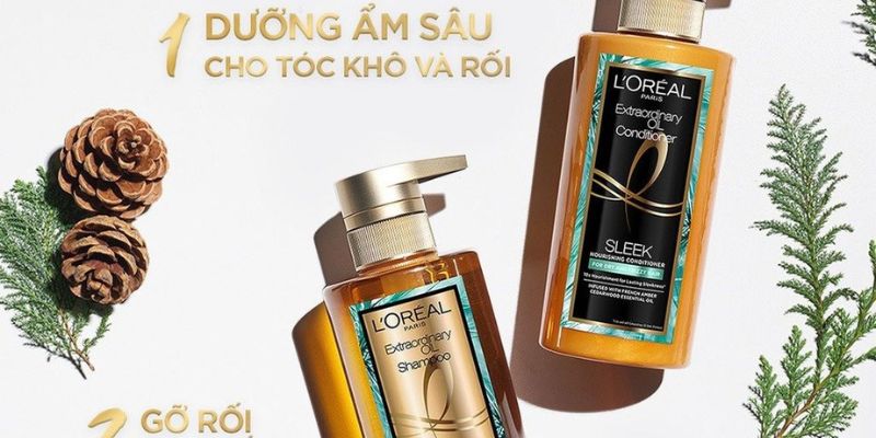 Dầu gội L'Oreal Paris Extraordinary Oil Sleek Silicone-free Shampoo